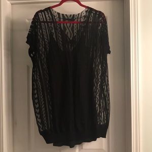 Alexander Wang black sheer overlay dress tunic